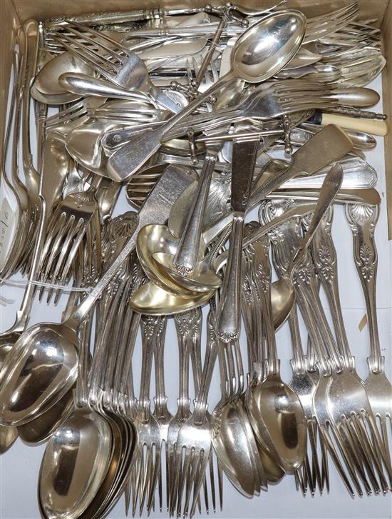 A quantity of silver plated flatware